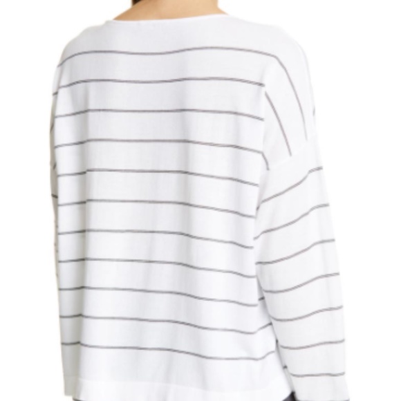 EILEEN FISHER Striped Layered Long-Sleeve Sweater - Picture 6 of 6